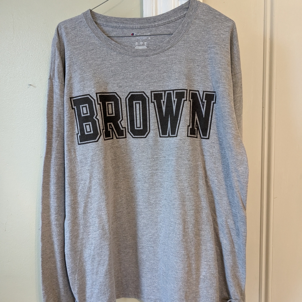 Brown University Champion Gray Long Sleeve Tee